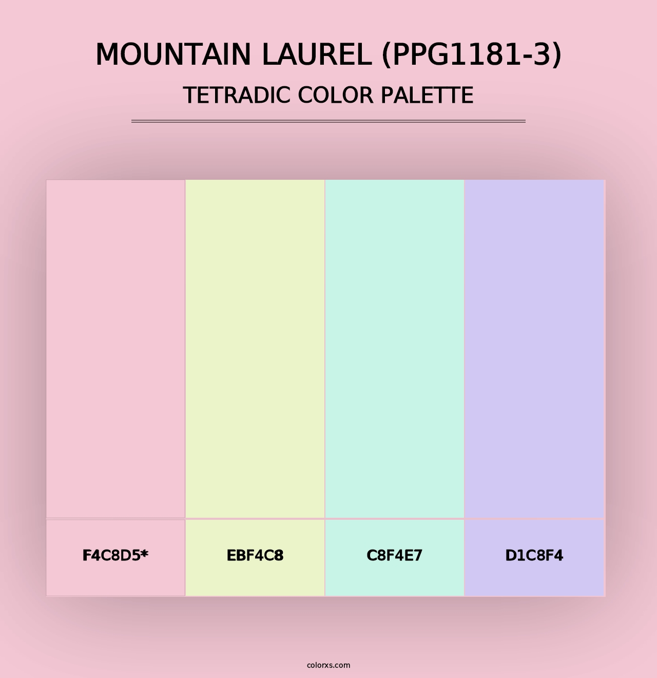 Mountain Laurel (PPG1181-3) - Tetradic Color Palette