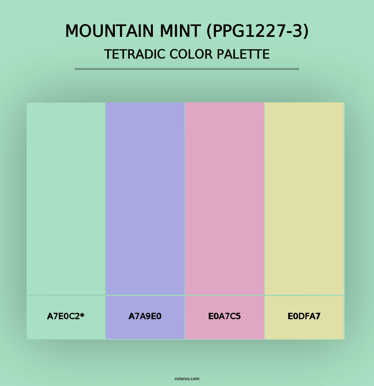 Mountain Mint (PPG1227-3) - Tetradic Color Palette