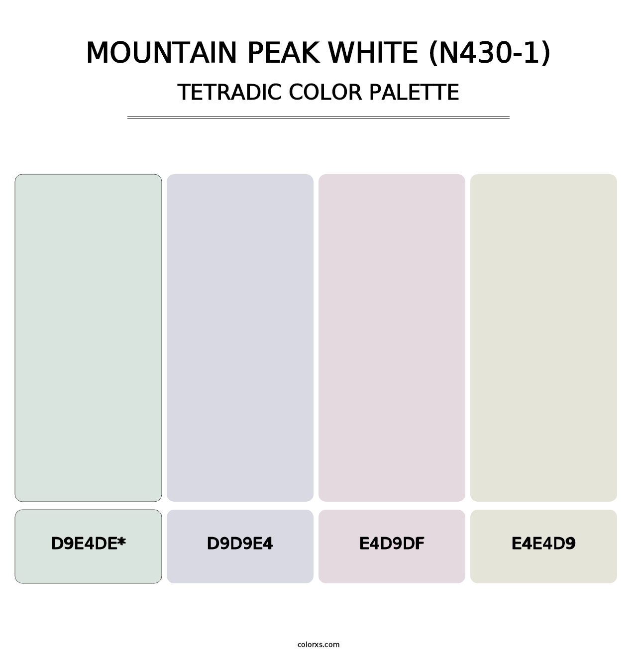 Mountain Peak White (N430-1) - Tetradic Color Palette