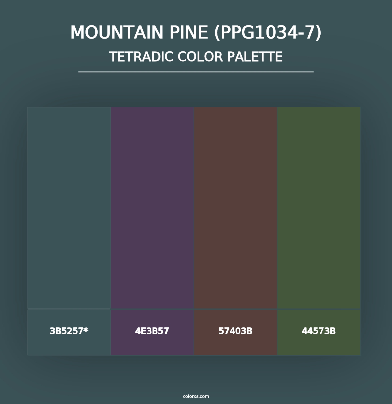 Mountain Pine (PPG1034-7) - Tetradic Color Palette