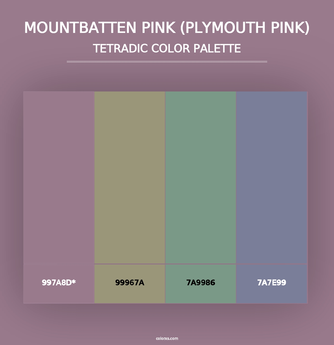 Mountbatten Pink (Plymouth Pink) - Tetradic Color Palette