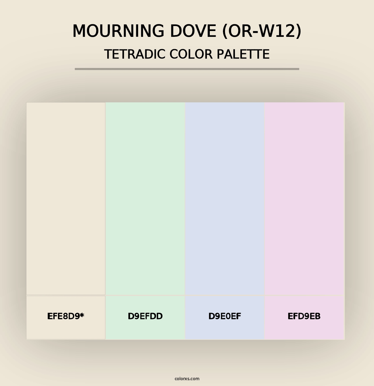 Mourning Dove (OR-W12) - Tetradic Color Palette