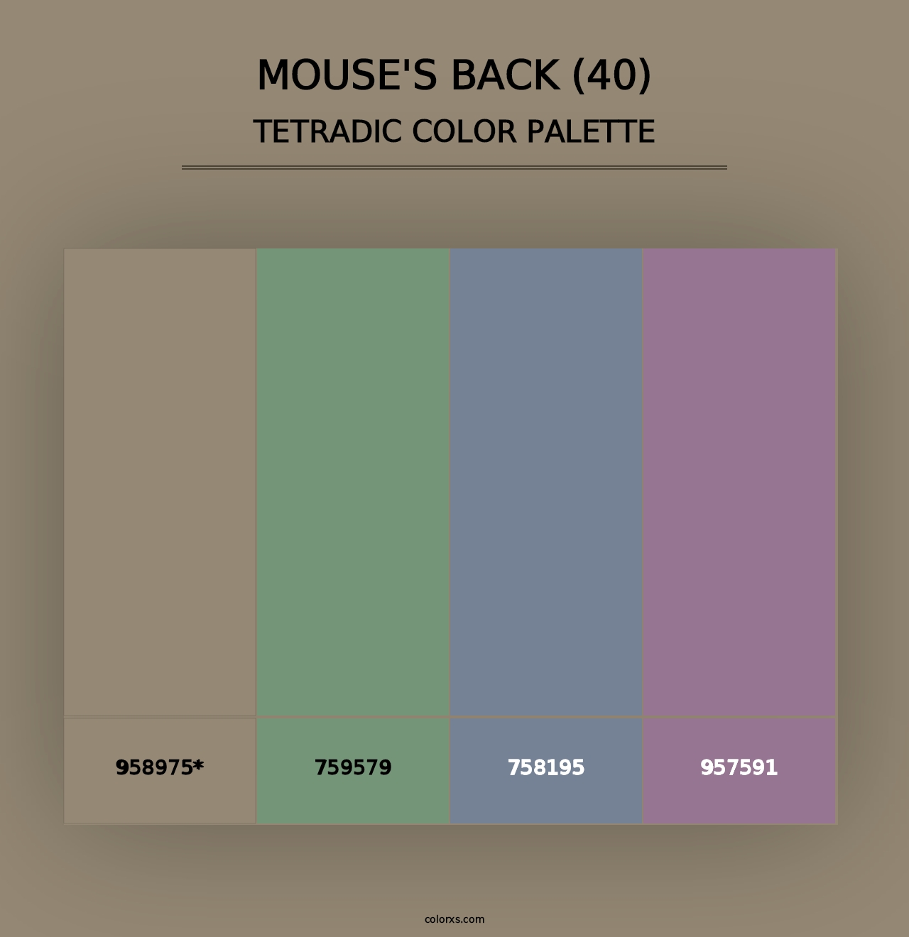 Mouse's Back (40) - Tetradic Color Palette