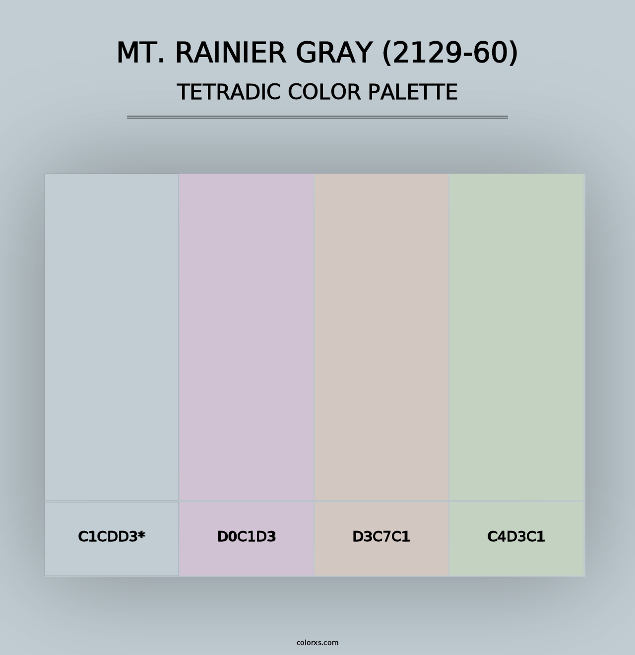 Mt. Rainier Gray (2129-60) - Tetradic Color Palette