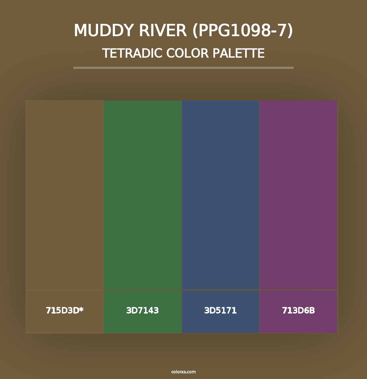 Muddy River (PPG1098-7) - Tetradic Color Palette