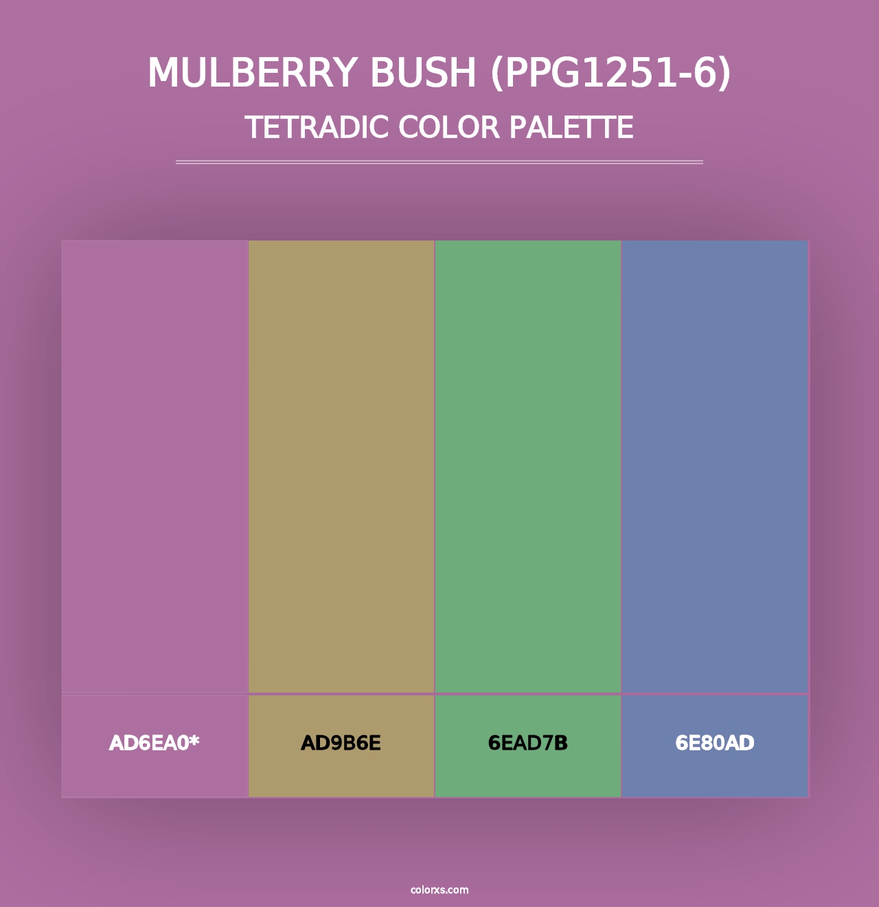 Mulberry Bush (PPG1251-6) - Tetradic Color Palette