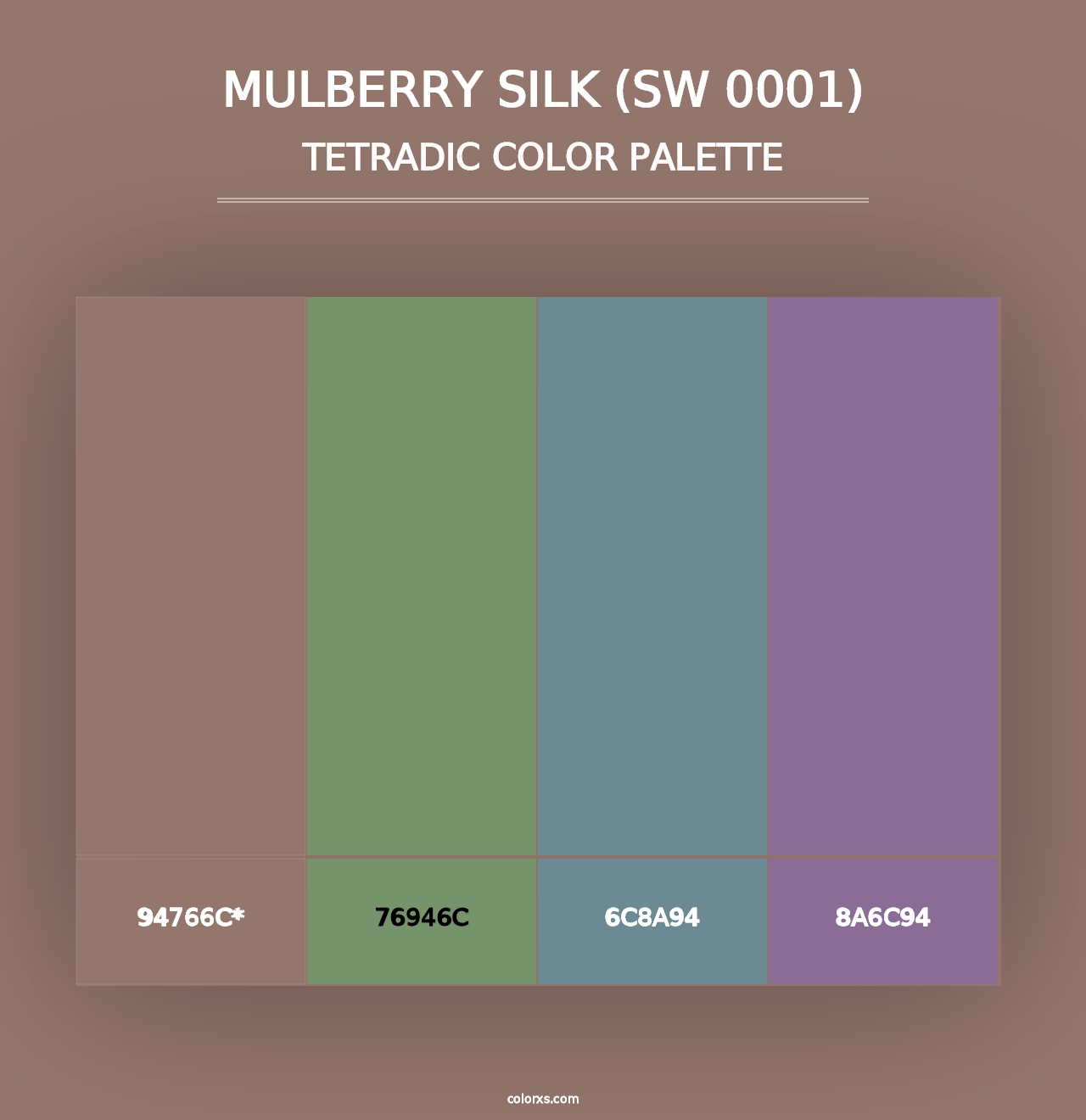 Mulberry Silk (SW 0001) - Tetradic Color Palette