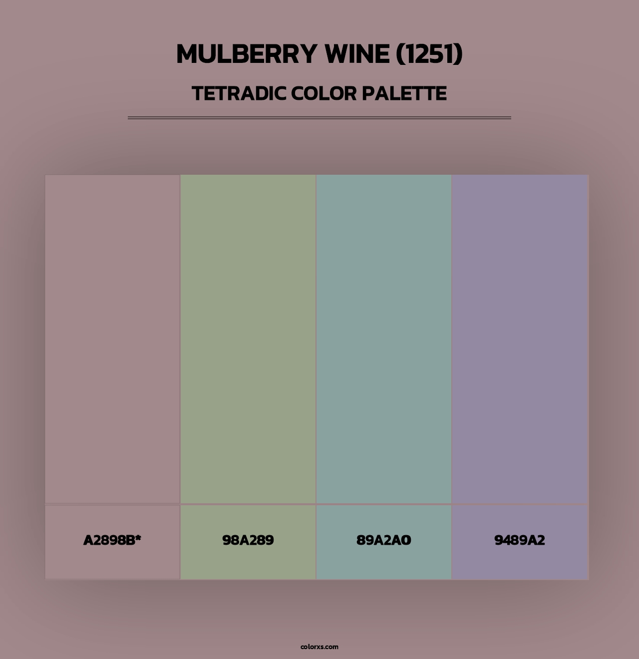 Mulberry Wine (1251) - Tetradic Color Palette