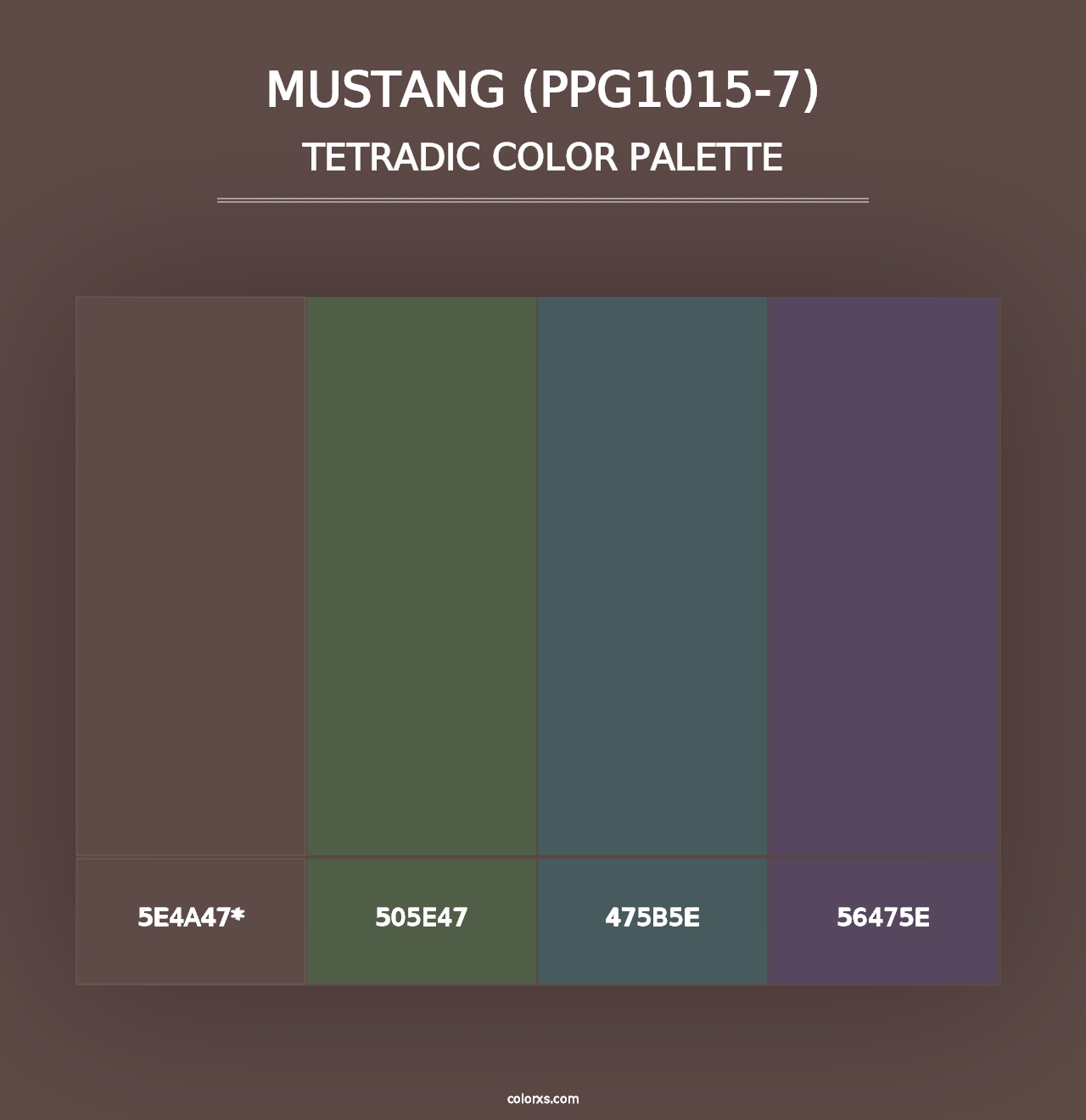 Mustang (PPG1015-7) - Tetradic Color Palette