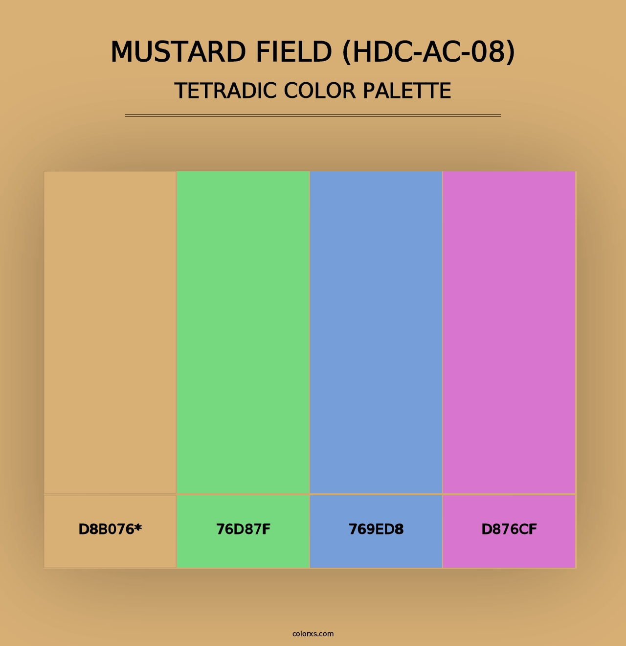 Mustard Field (HDC-AC-08) - Tetradic Color Palette