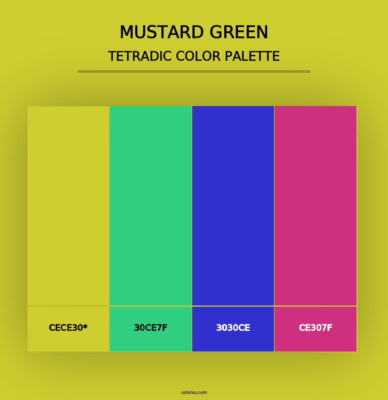 Mustard Green - Tetradic Color Palette