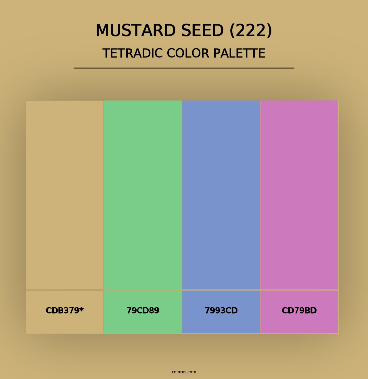 Mustard Seed (222) - Tetradic Color Palette