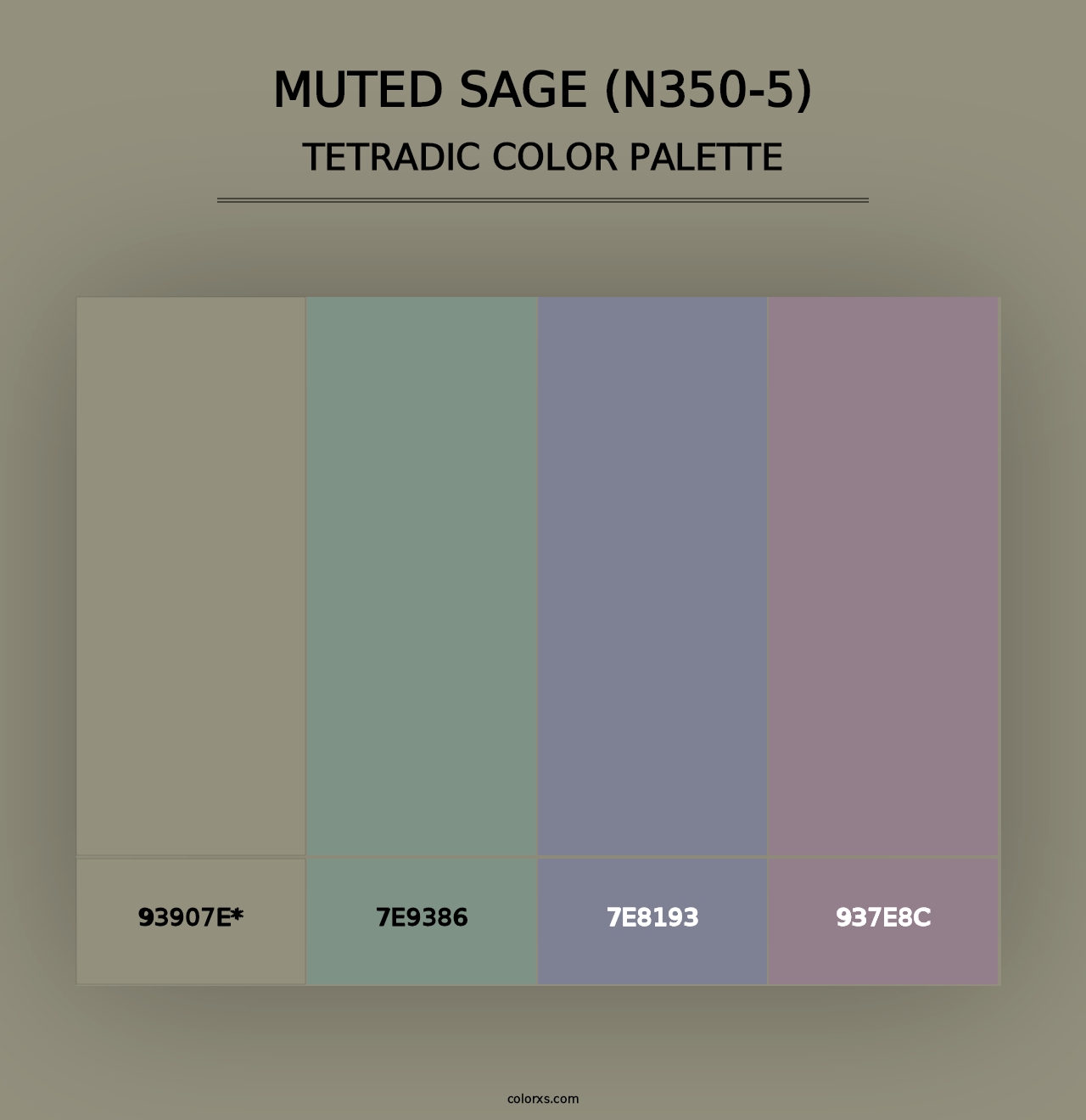 Muted Sage (N350-5) - Tetradic Color Palette