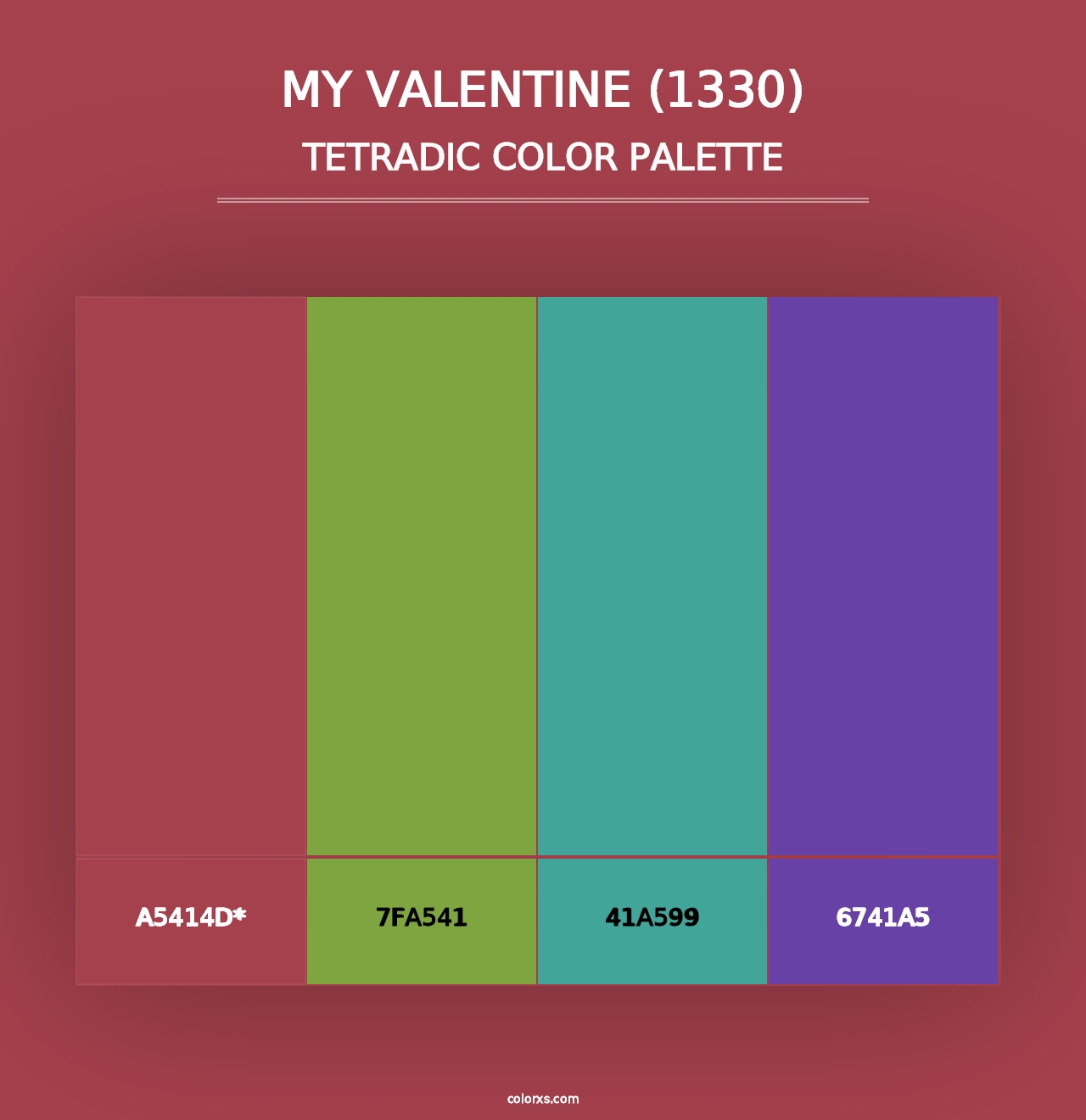 My Valentine (1330) - Tetradic Color Palette