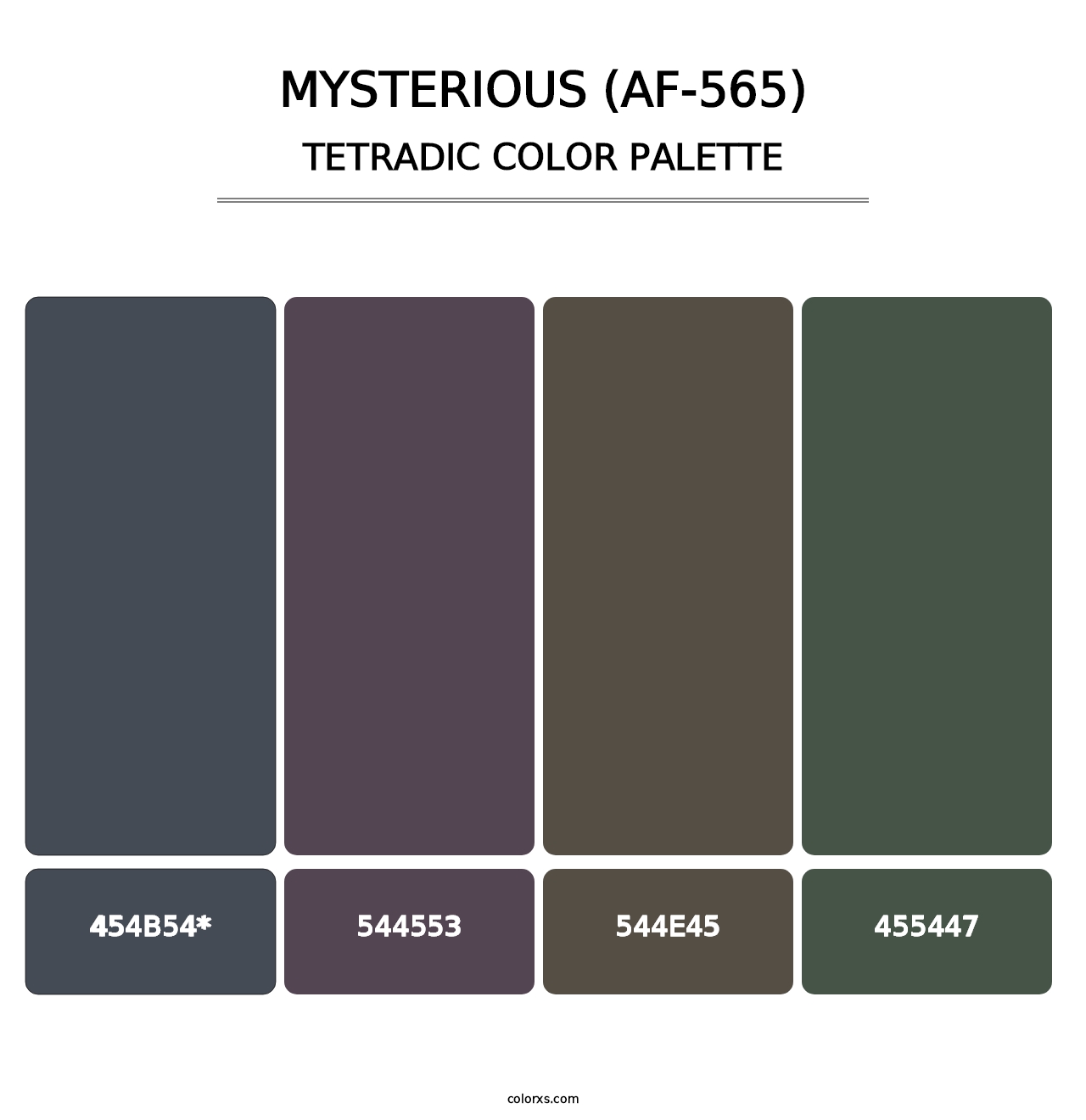 Mysterious (AF-565) - Tetradic Color Palette