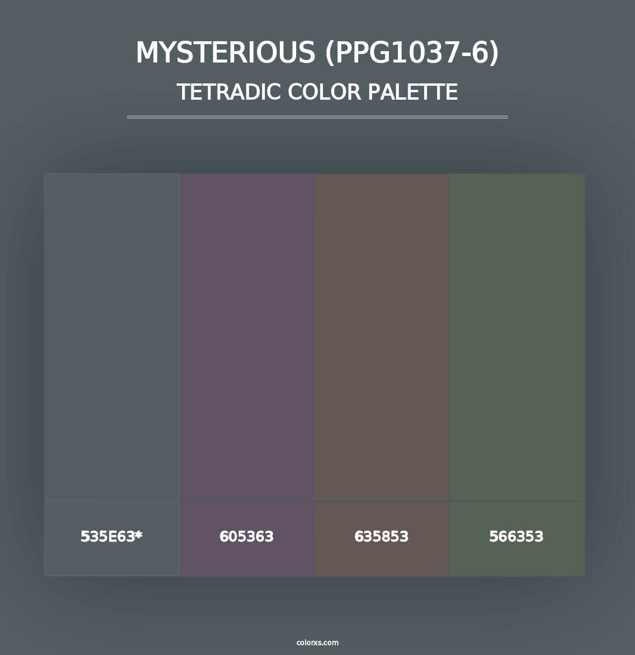 Mysterious (PPG1037-6) - Tetradic Color Palette