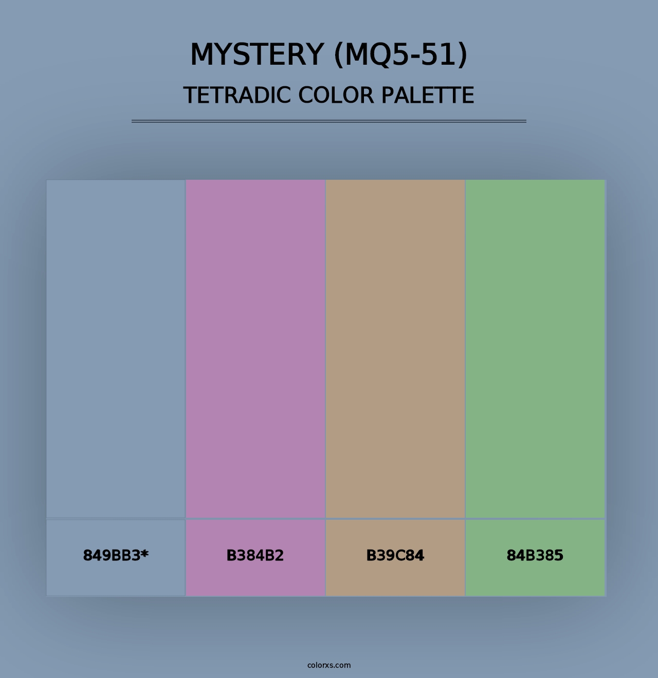 Mystery (MQ5-51) - Tetradic Color Palette