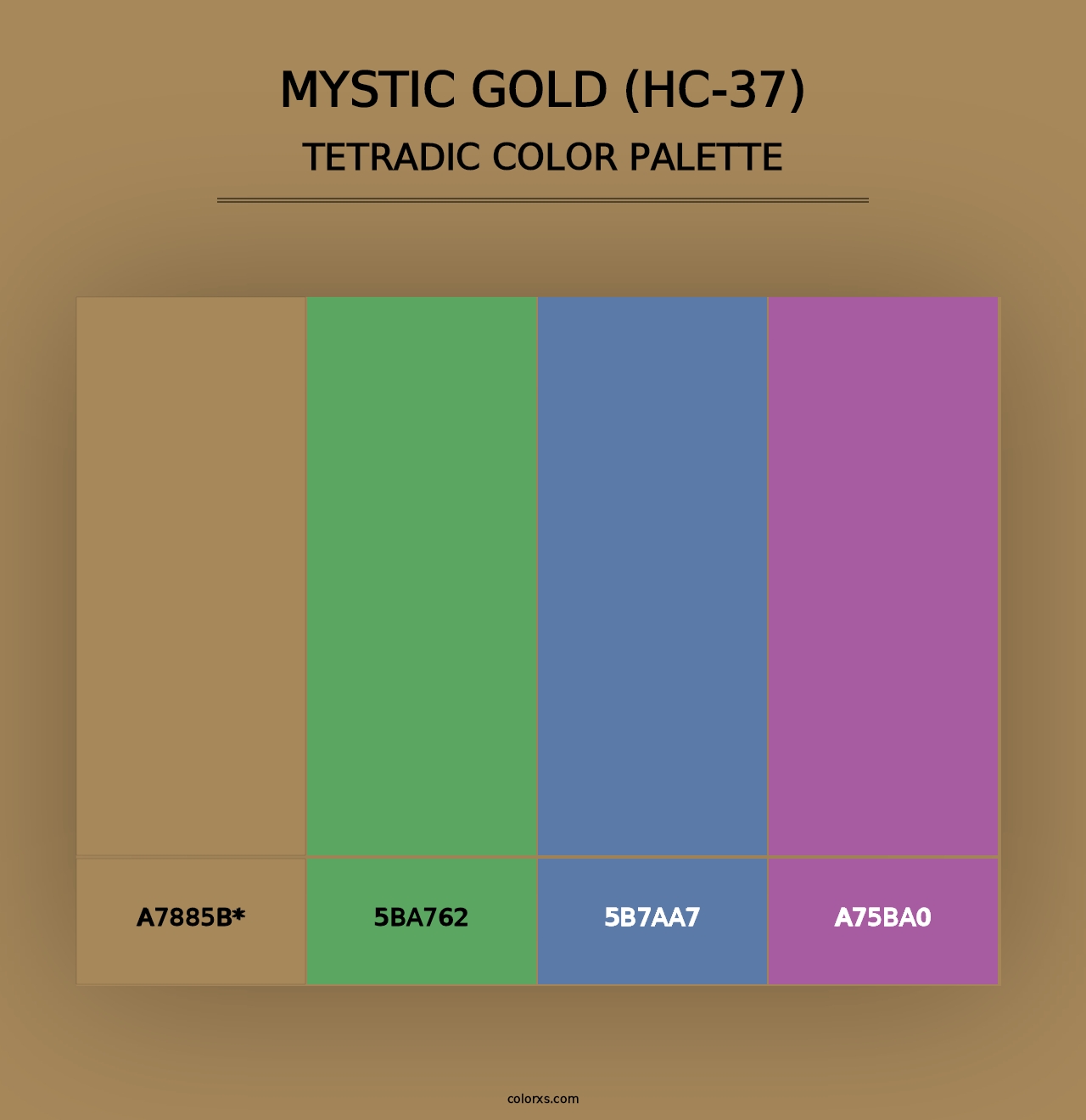 Mystic Gold (HC-37) - Tetradic Color Palette