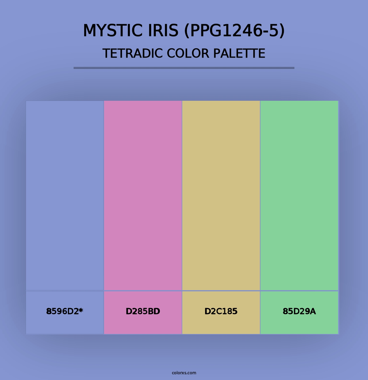 Mystic Iris (PPG1246-5) - Tetradic Color Palette