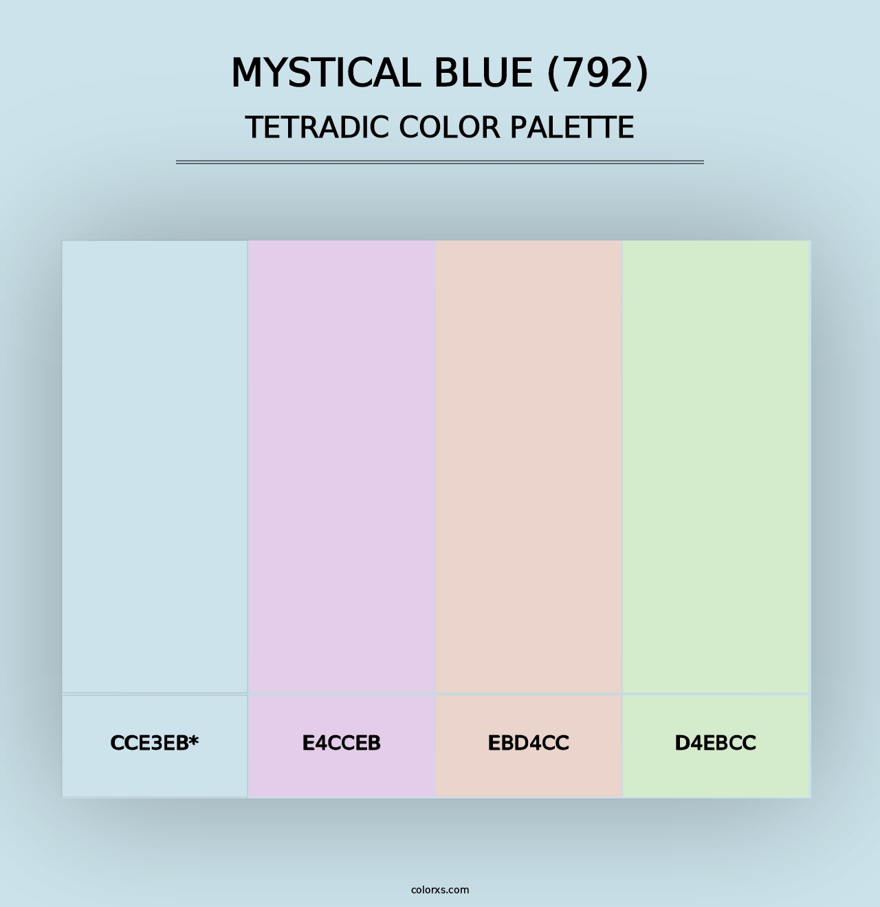 Mystical Blue (792) - Tetradic Color Palette