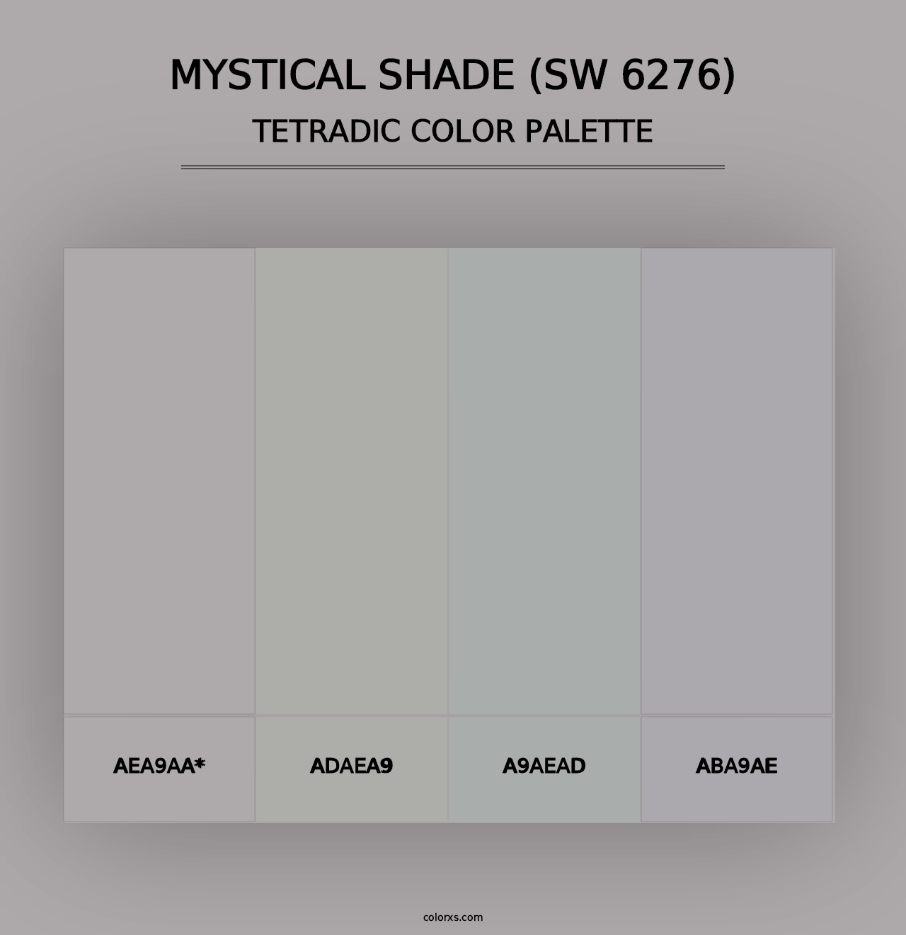 Mystical Shade (SW 6276) - Tetradic Color Palette