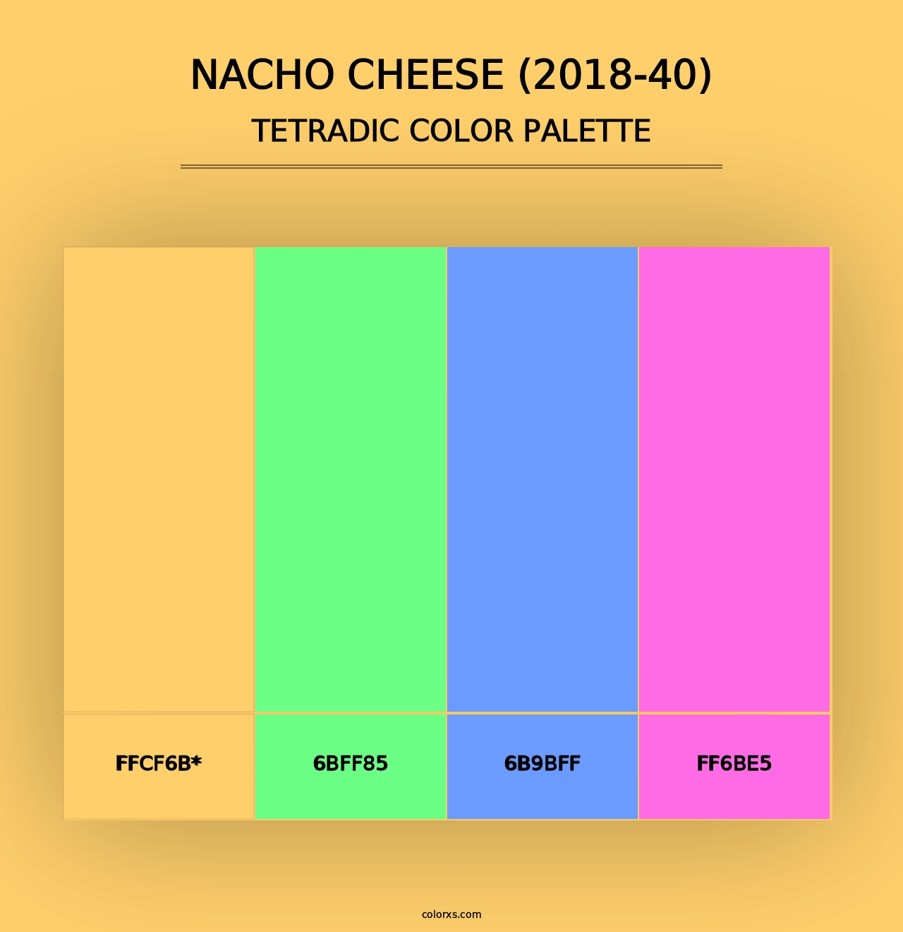 Nacho Cheese (2018-40) - Tetradic Color Palette