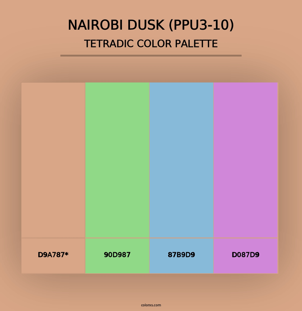 Nairobi Dusk (PPU3-10) - Tetradic Color Palette