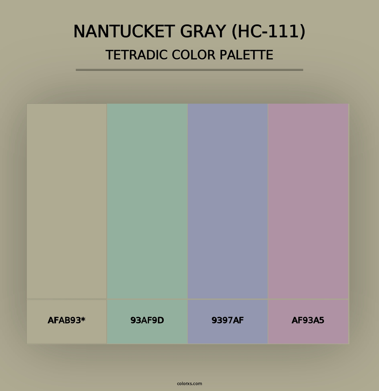 Nantucket Gray (HC-111) - Tetradic Color Palette