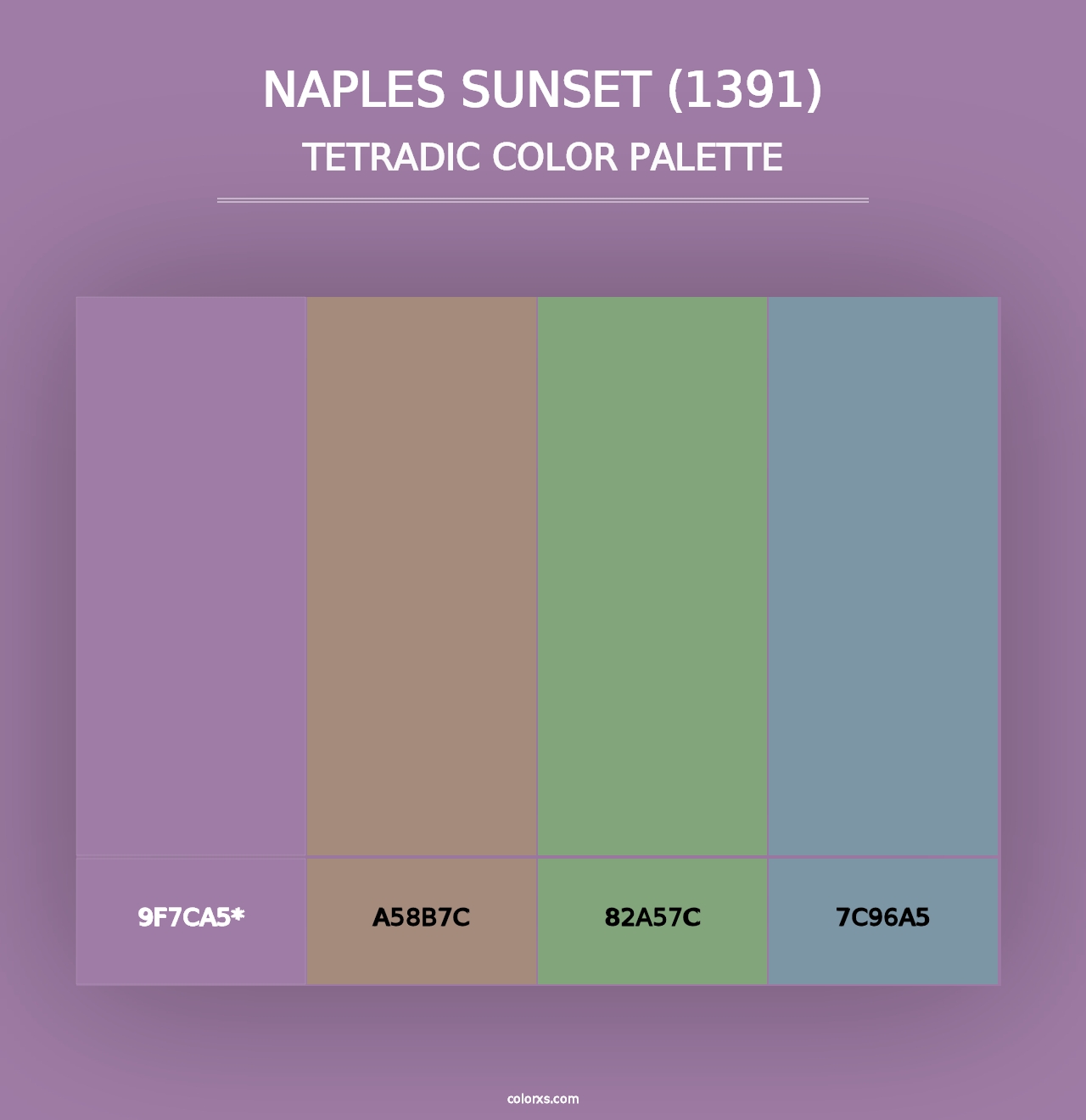 Naples Sunset (1391) - Tetradic Color Palette