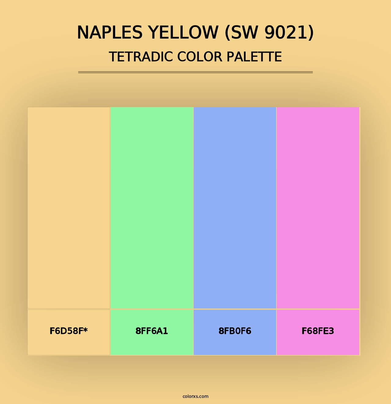 Naples Yellow (SW 9021) - Tetradic Color Palette