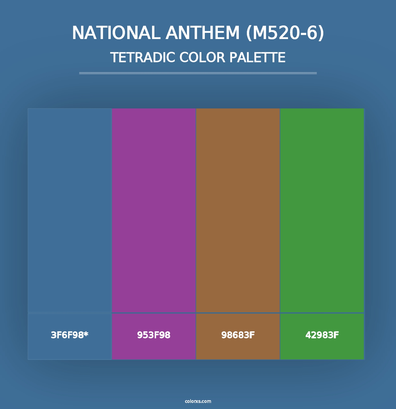 National Anthem (M520-6) - Tetradic Color Palette