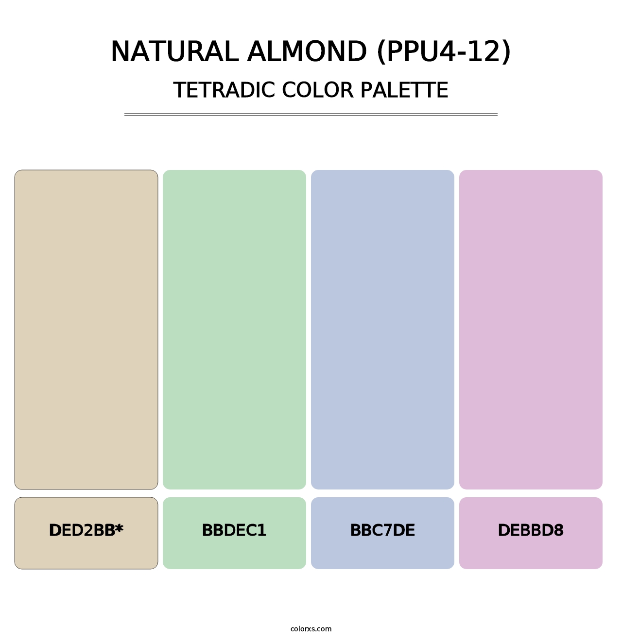 Natural Almond (PPU4-12) - Tetradic Color Palette