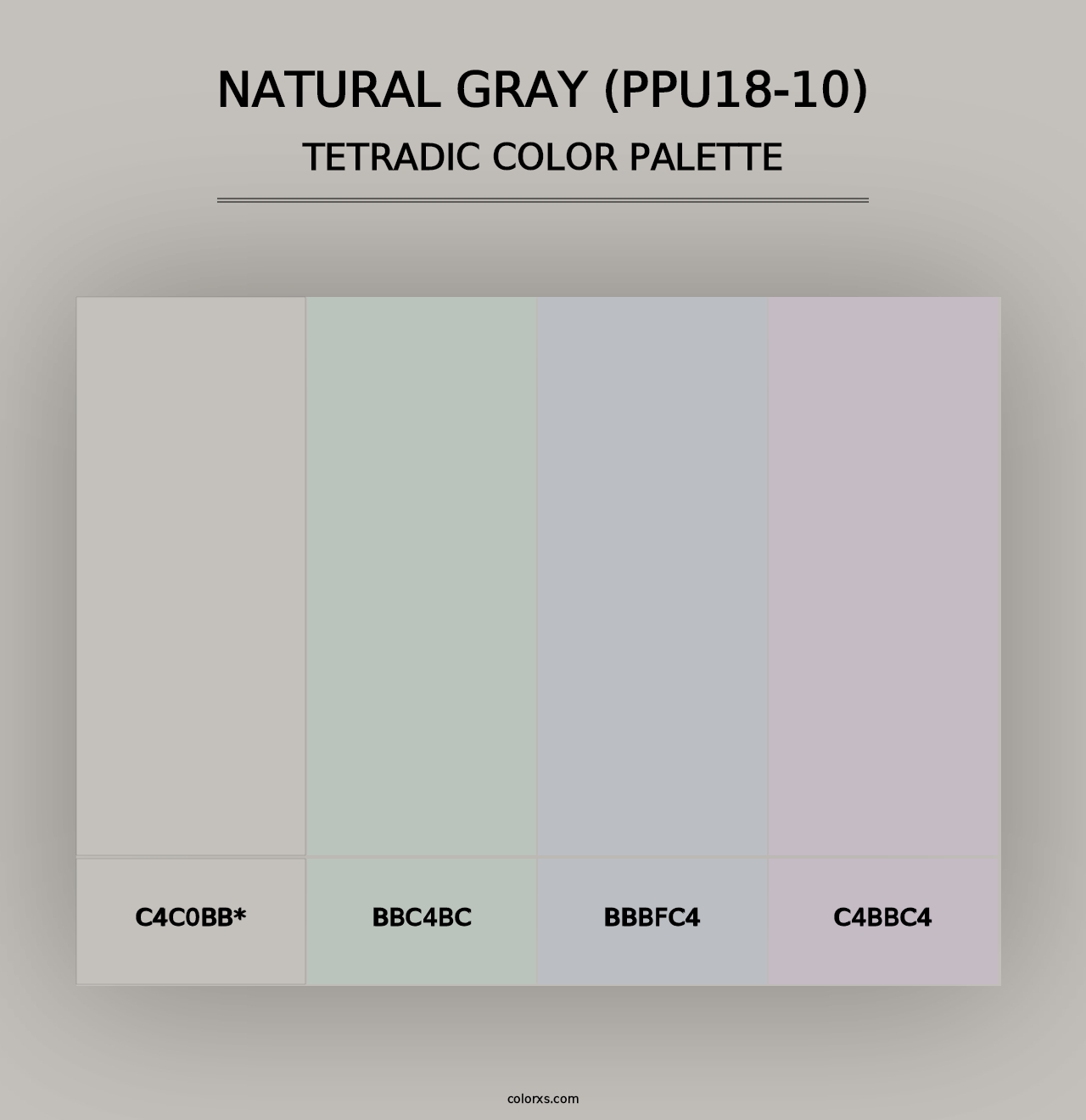 Natural Gray (PPU18-10) - Tetradic Color Palette