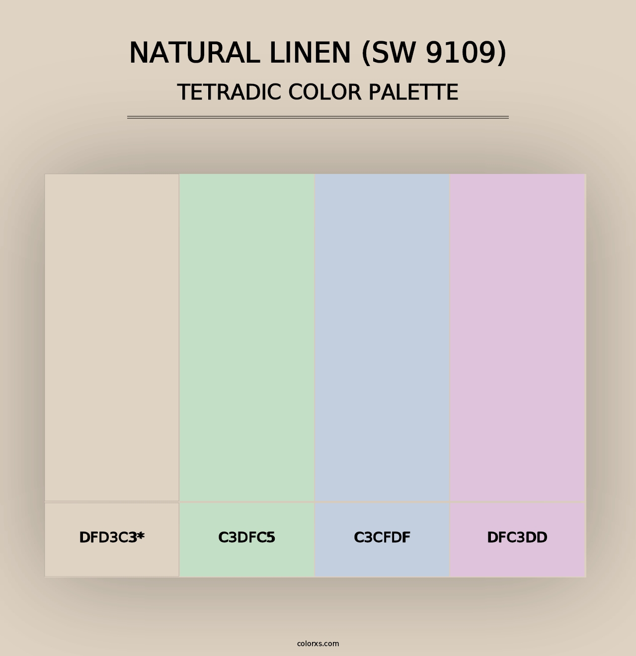 Natural Linen (SW 9109) - Tetradic Color Palette