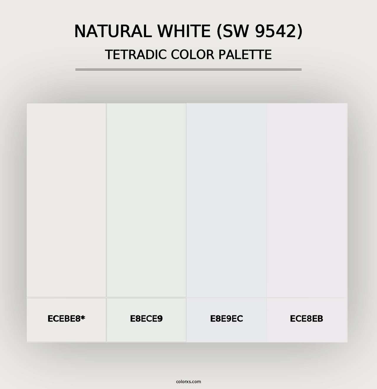 Natural White (SW 9542) - Tetradic Color Palette