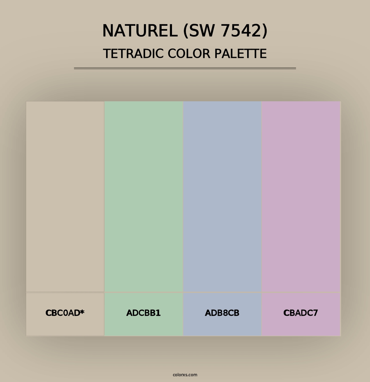 Naturel (SW 7542) - Tetradic Color Palette