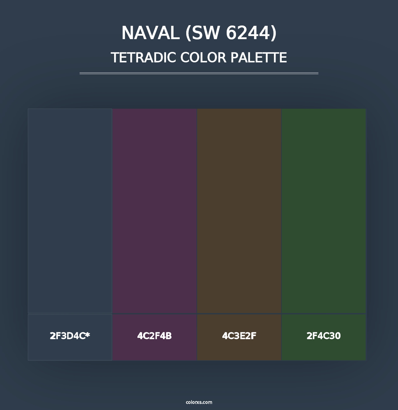 Naval (SW 6244) - Tetradic Color Palette