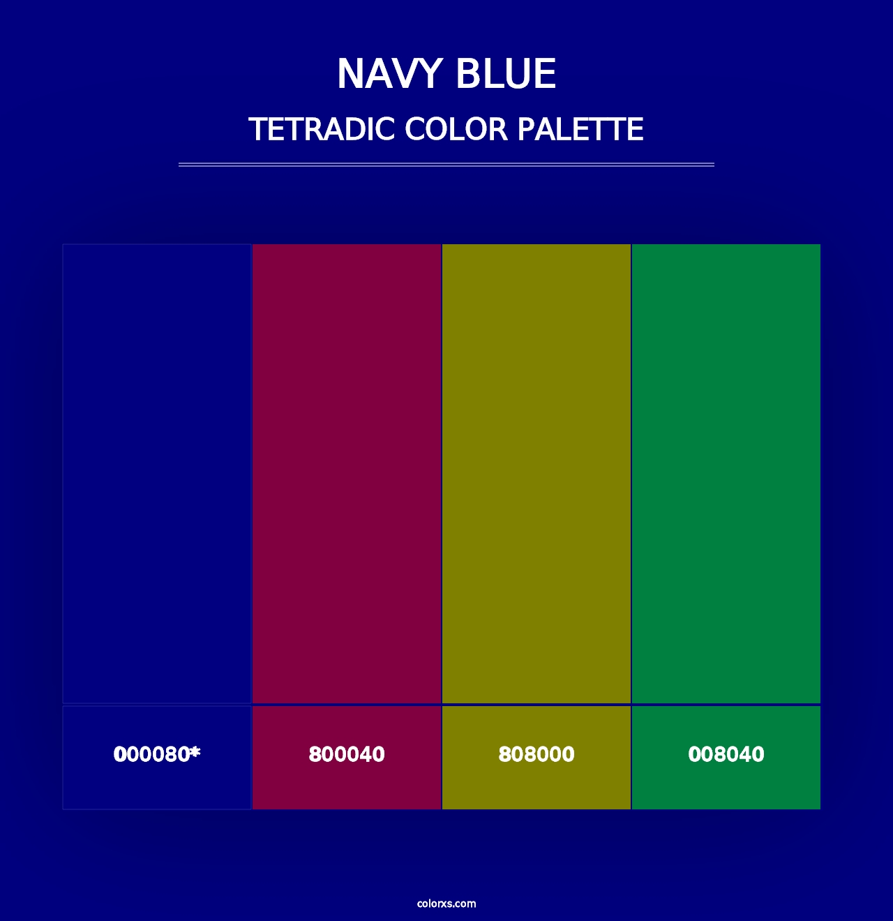 Navy Blue - Tetradic Color Palette