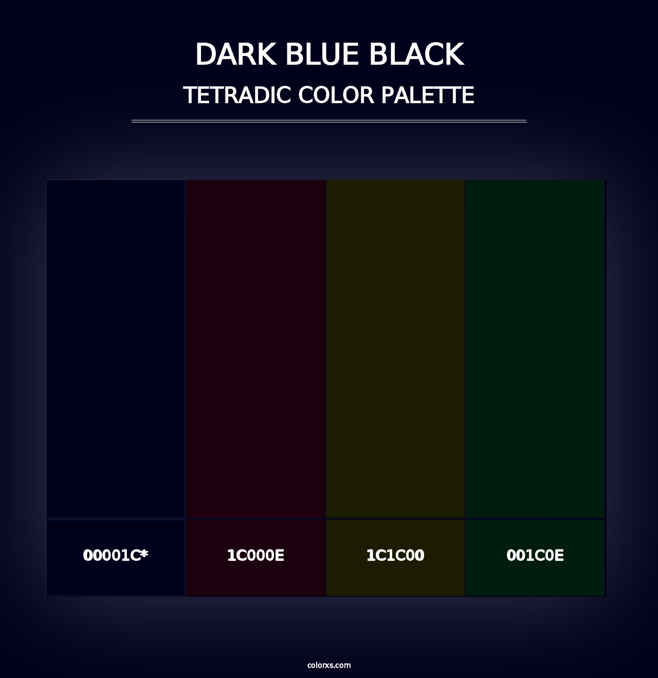 Dark Blue Black - Tetradic Color Palette