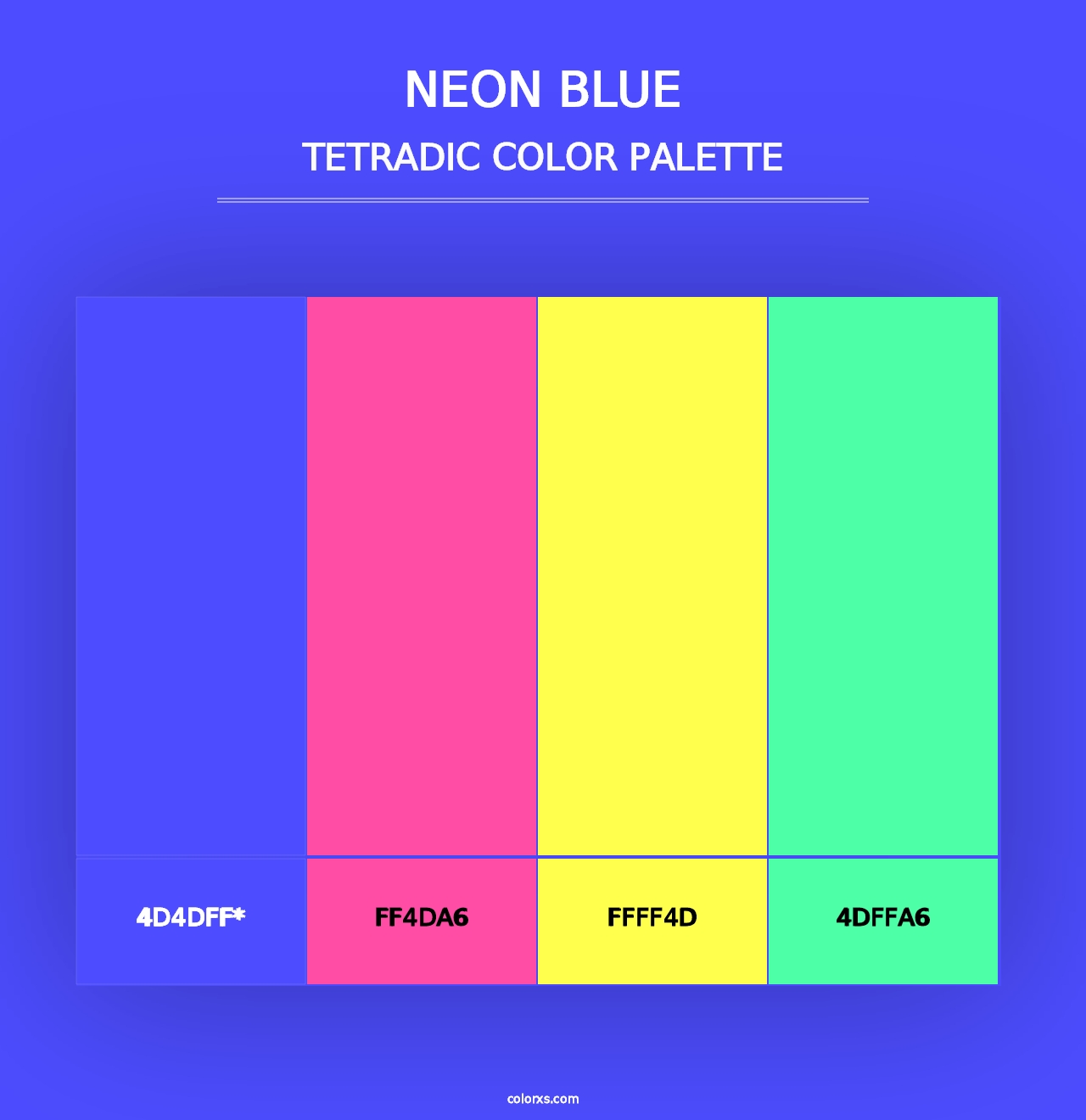 Neon Blue - Tetradic Color Palette