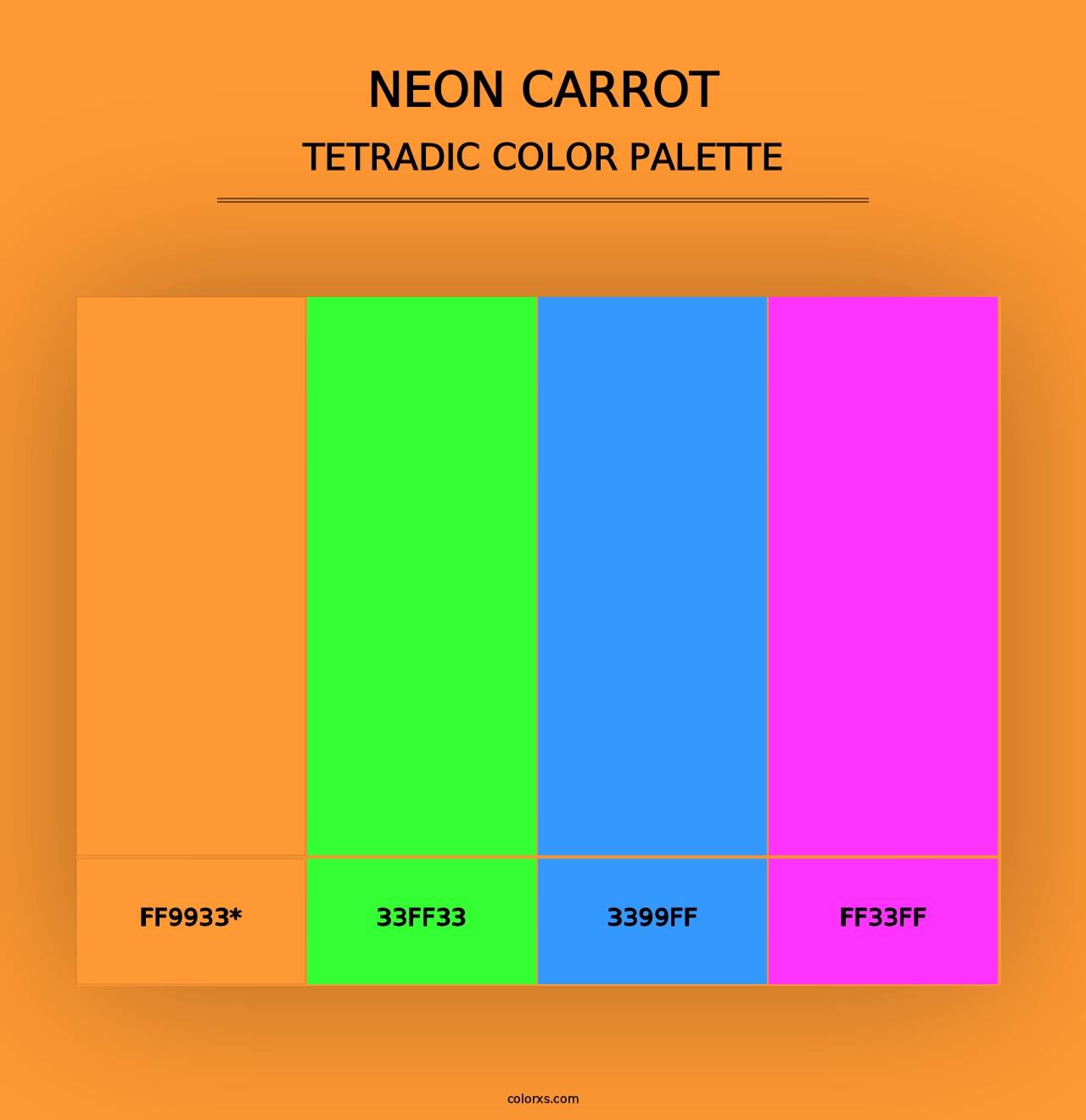 Neon Carrot - Tetradic Color Palette