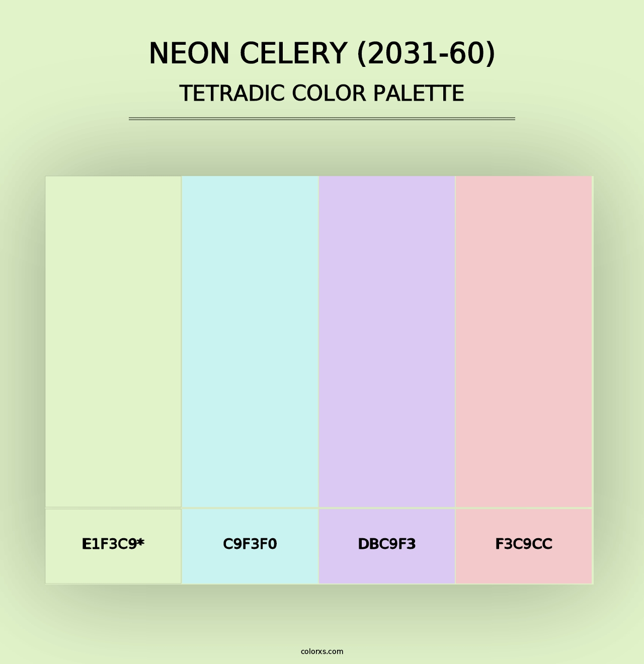 Neon Celery (2031-60) - Tetradic Color Palette