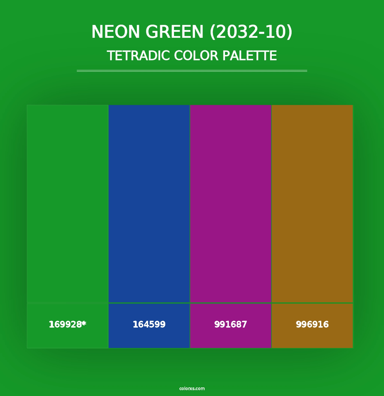 Neon Green (2032-10) - Tetradic Color Palette