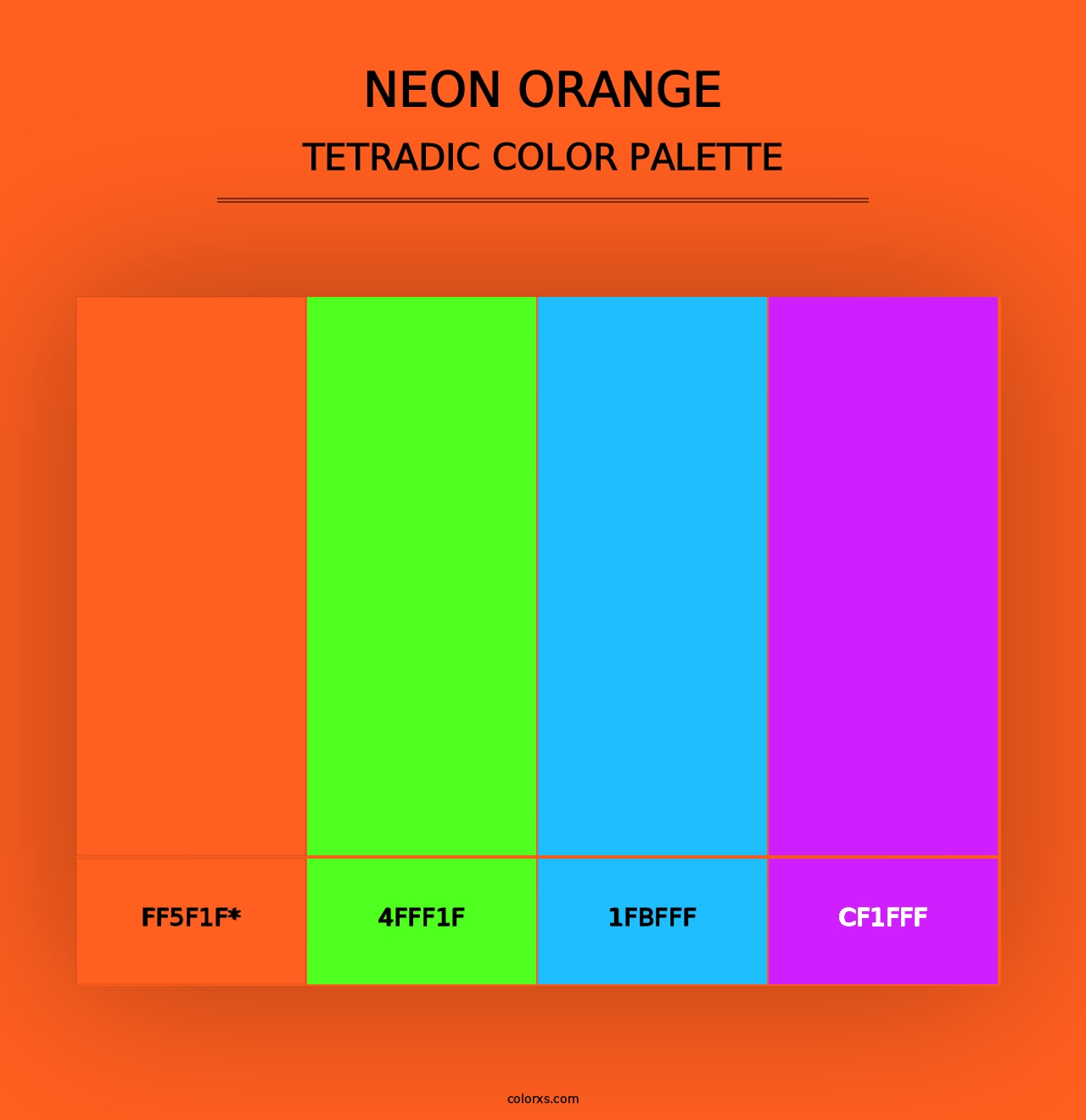 Neon Orange - Tetradic Color Palette