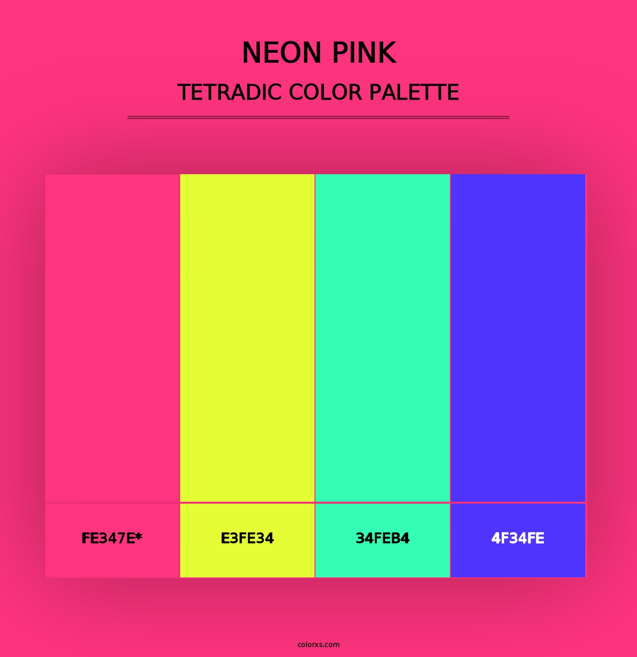 Neon Pink - Tetradic Color Palette