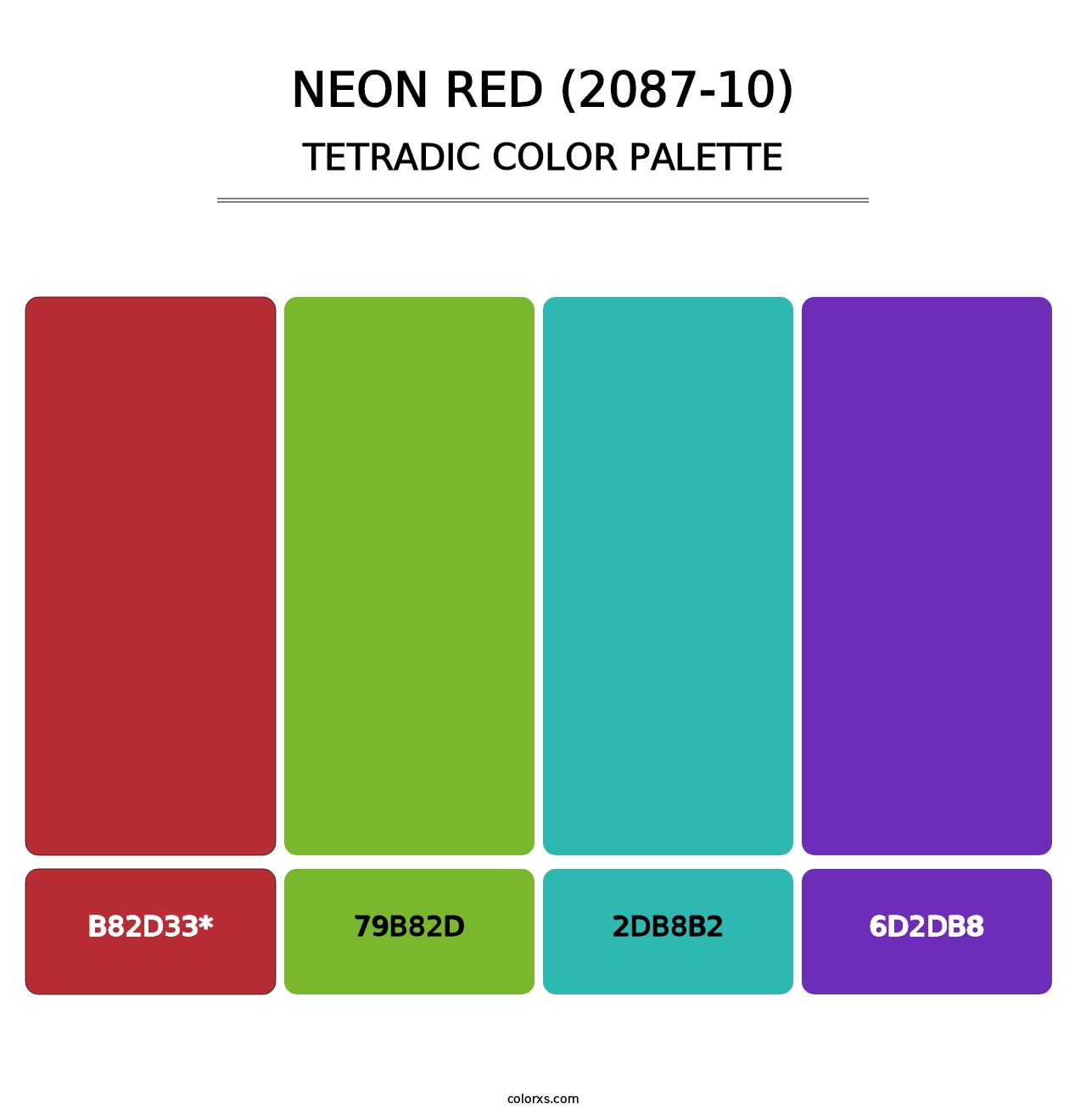 Neon Red (2087-10) - Tetradic Color Palette