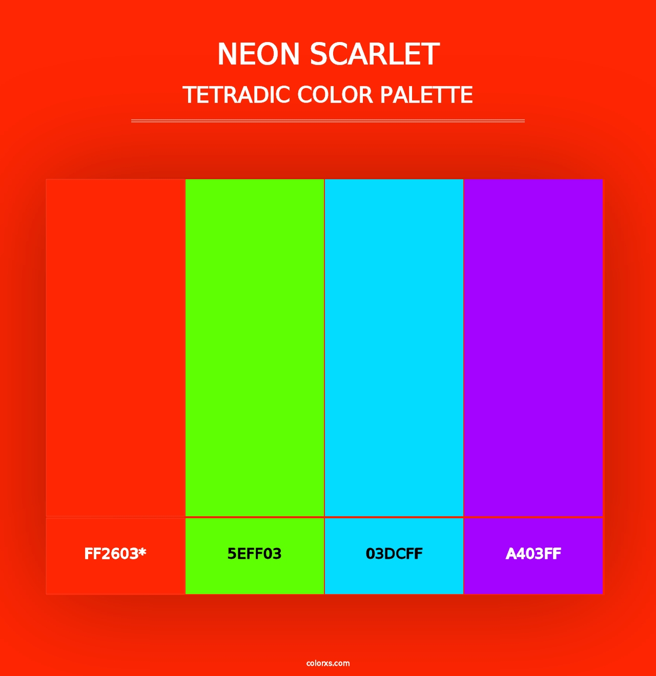 Neon Scarlet - Tetradic Color Palette