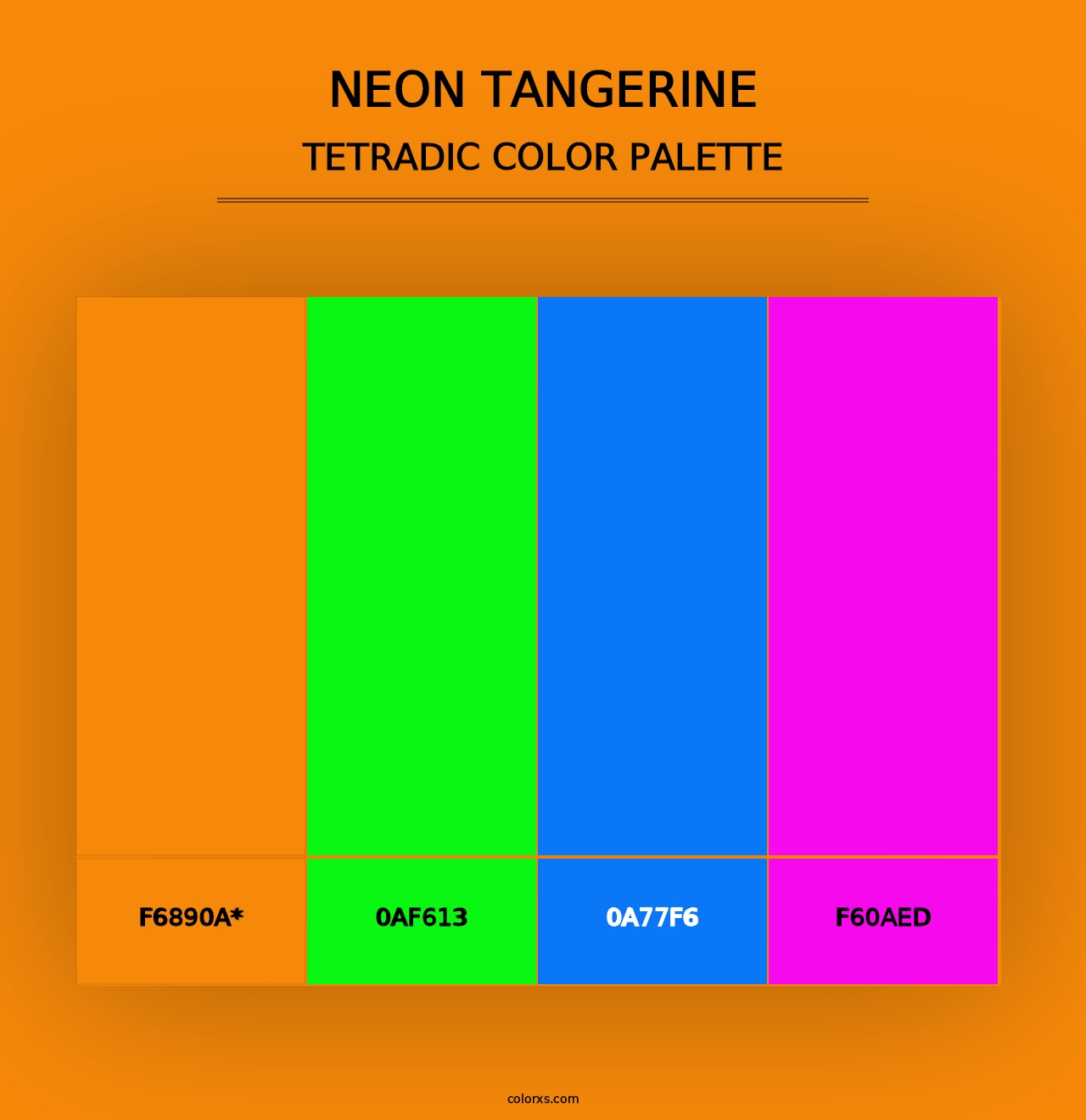 Neon Tangerine - Tetradic Color Palette