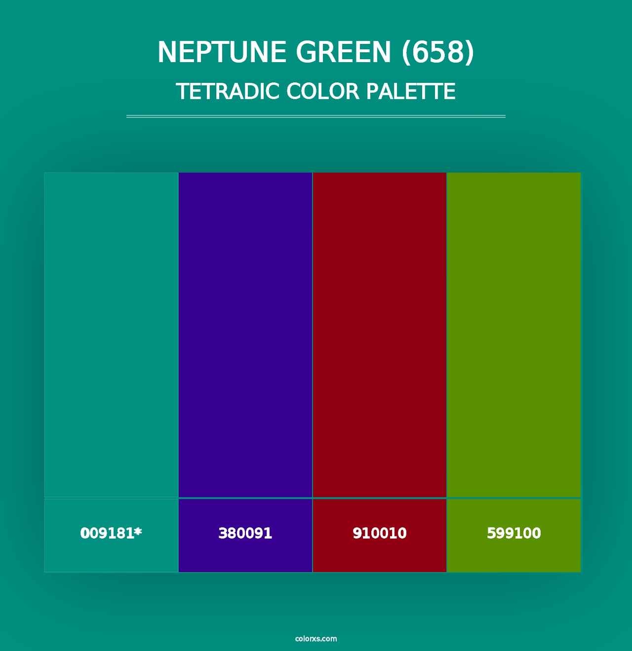 Neptune Green (658) - Tetradic Color Palette