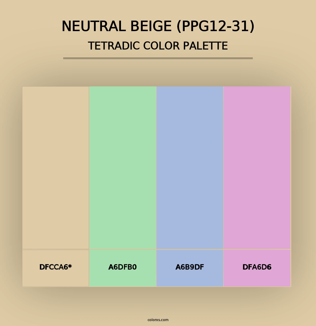 Neutral Beige (PPG12-31) - Tetradic Color Palette